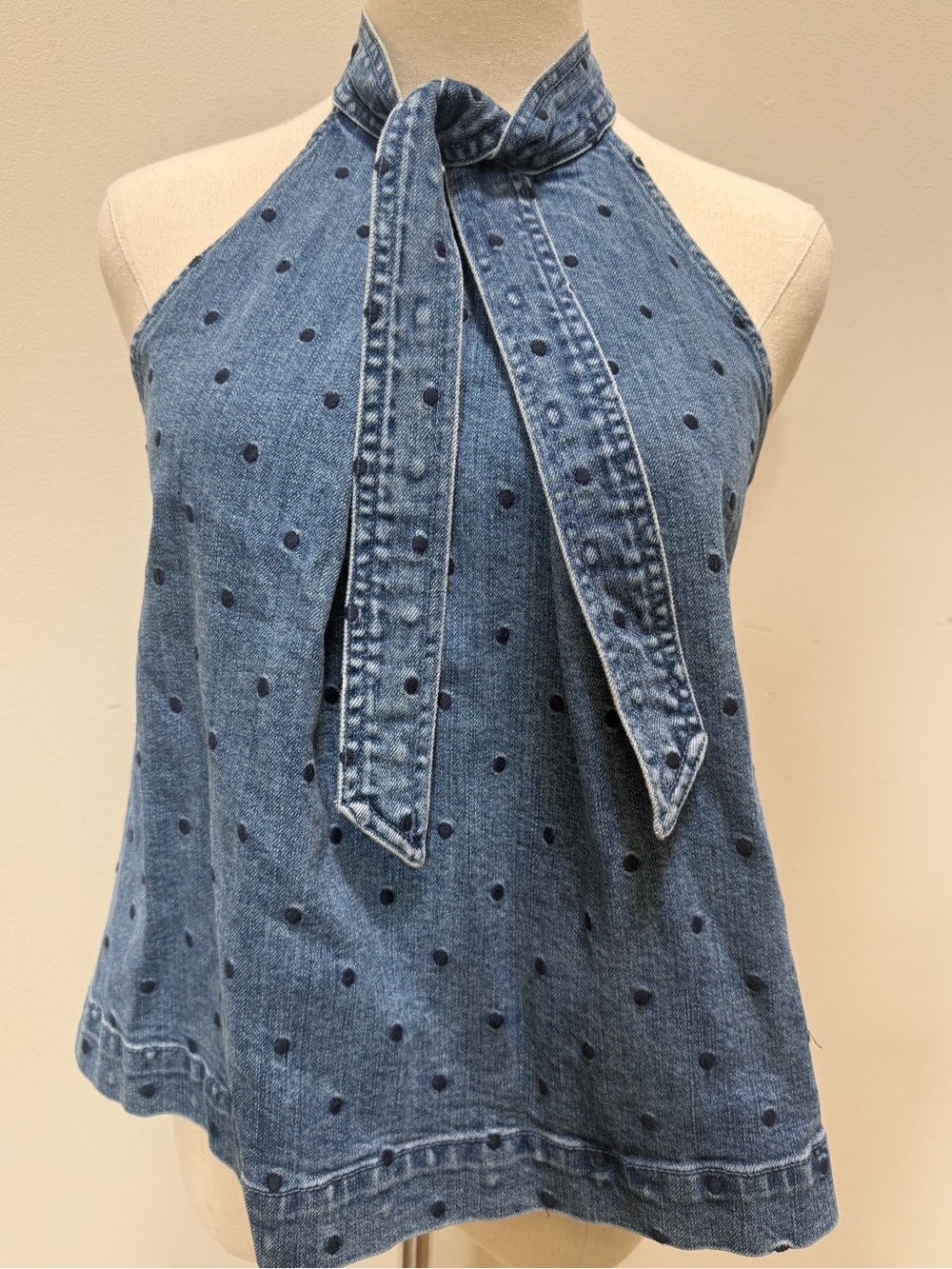 Ulla Johnson Polka Dot Denim Halter size 4